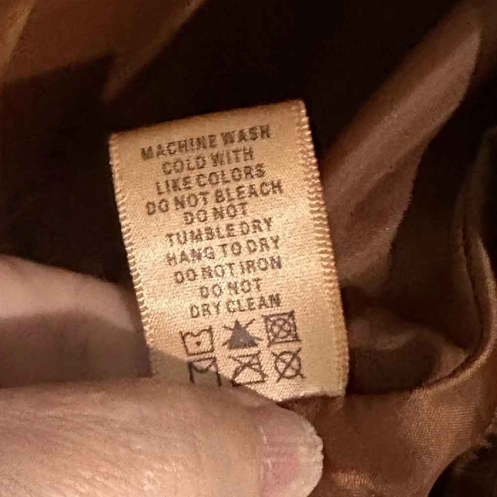 Max Studio Brown Faux Leather Moto Jacket Asymmetrical Zipper - Picture 8 of 8